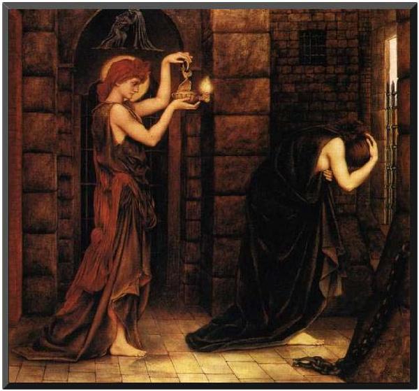 Evelyn De Morgan Hope in a Prison of Despair, oil painting picture